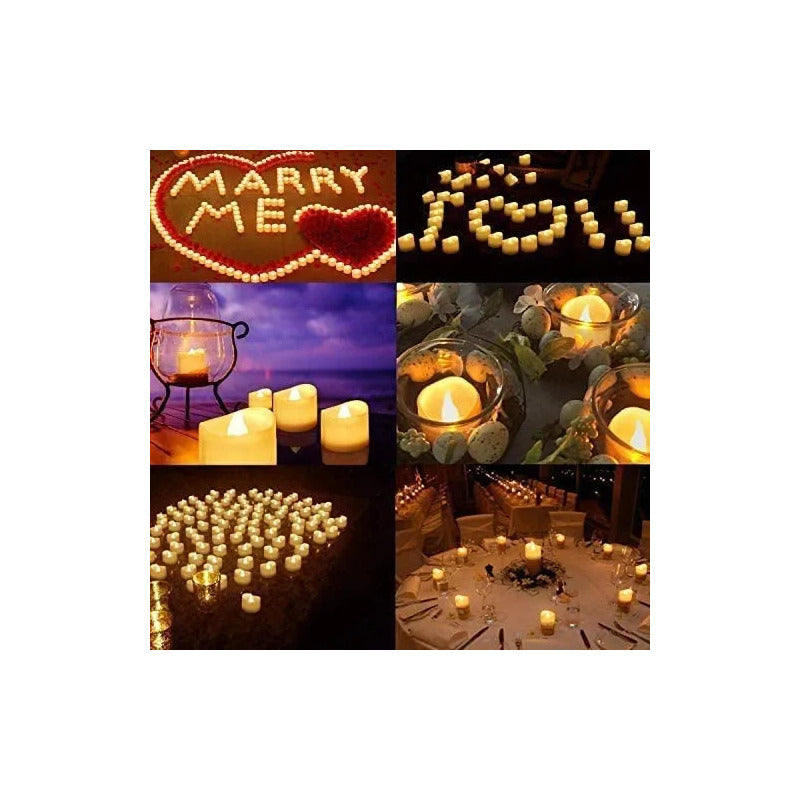 Velas LED Decorativas Pequeñas para Fiestas y Bodas - 24 Unidades