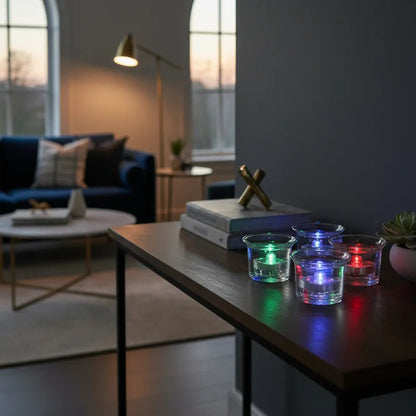 Set de 12 Velas LED Sumergibles para Decoración del Hogar