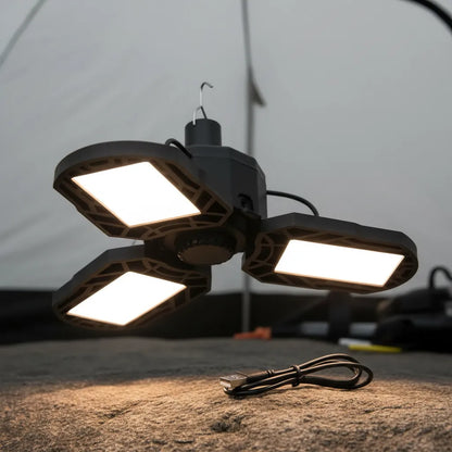 Lámpara LED Recargable con Gancho para Camping y Emergencias