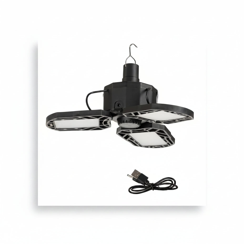 Lámpara LED Recargable con Gancho para Camping y Emergencias