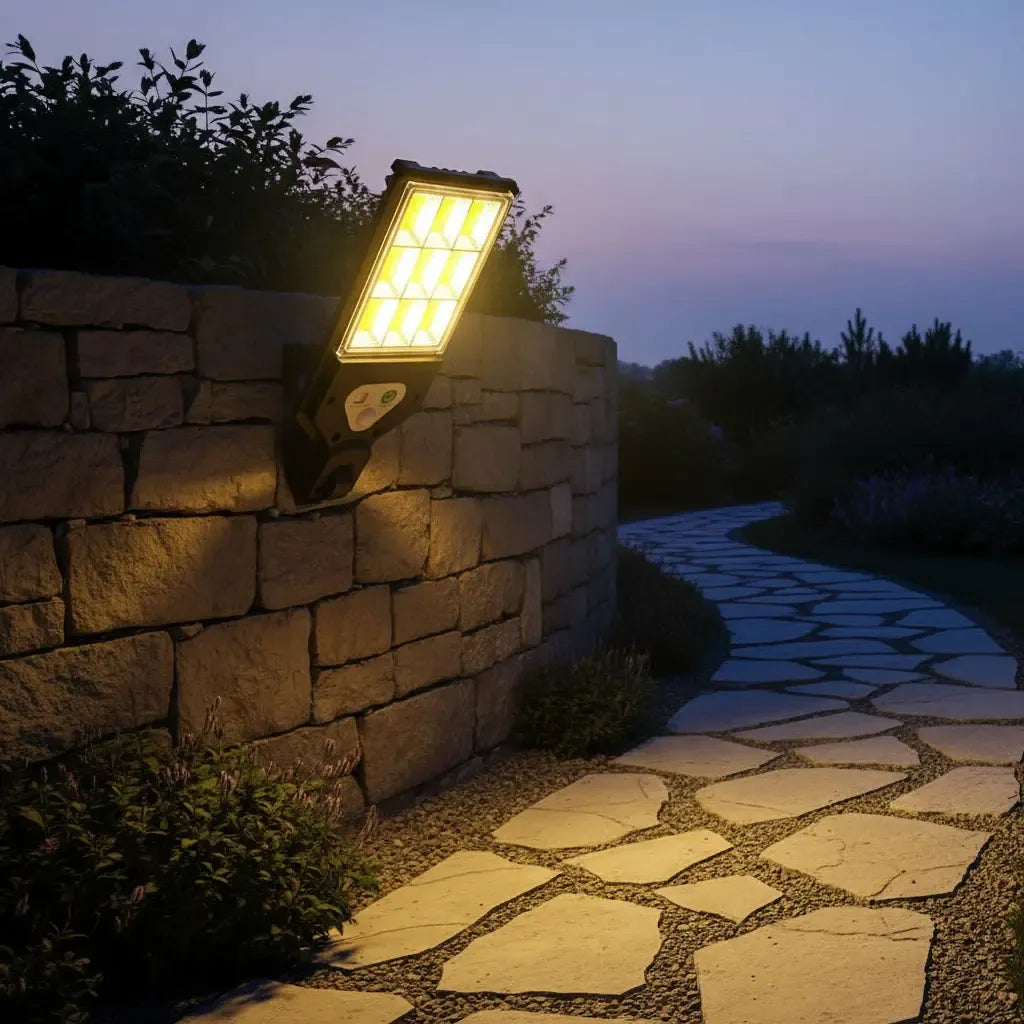 Lámpara Solar LED Exterior con Sensor y Control Remoto