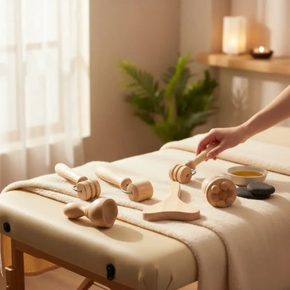 Kit De Maderoterapia Facial 6 Piezas para el Cuidado de la Piel