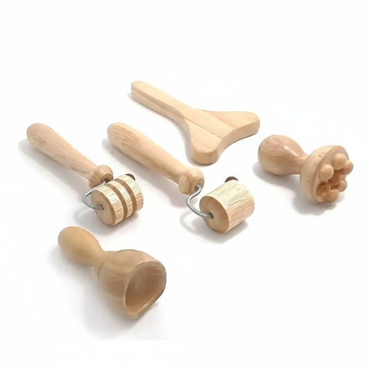 Kit De Maderoterapia Facial 6 Piezas para el Cuidado de la Piel