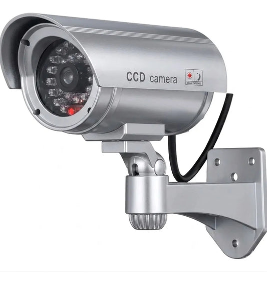Cámara de Seguridad Dummy con Luz LED Negra para Disuasión