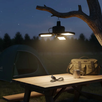 Lámpara LED Recargable con Gancho para Camping y Emergencias