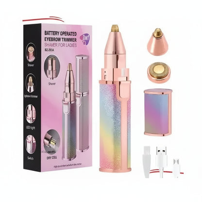 Depiladora Facial Inalambrica Recargable 2 En 1 Para Cejas