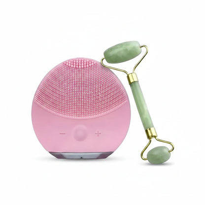 Combo Masajeador Rodillo Facial Jade Y Luna Facial