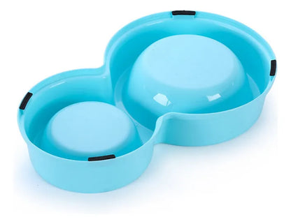 Comedero Doble Antideslizante Para Perros Y Gatos Con Tazones De Acero Inoxidable