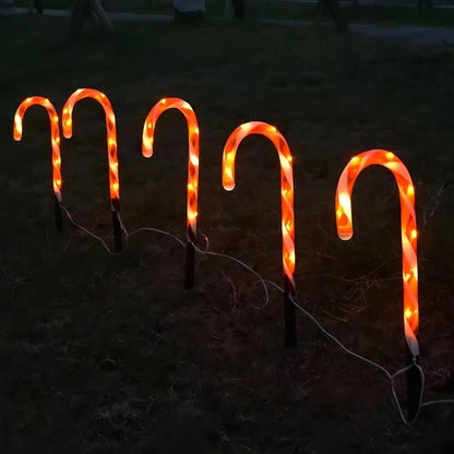Bastones Navideños Luces Solares Decorativas Jardín