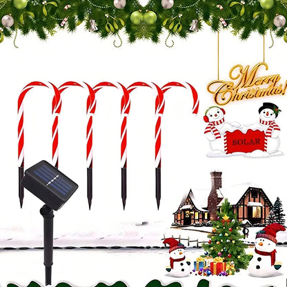 Bastones Navideños Luces Solares Decorativas Jardín