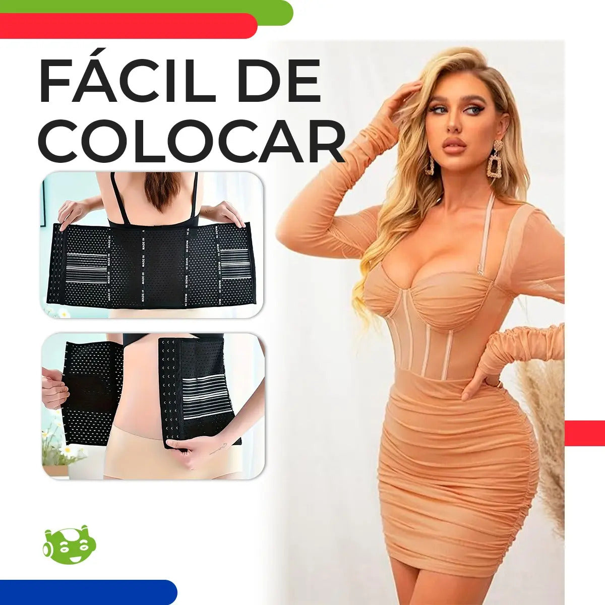Corset Faja Colombiana Modeladora Cinturilla Negro S