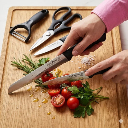 Set de Cocina Completo con Tabla y Cuchillos Profesionales