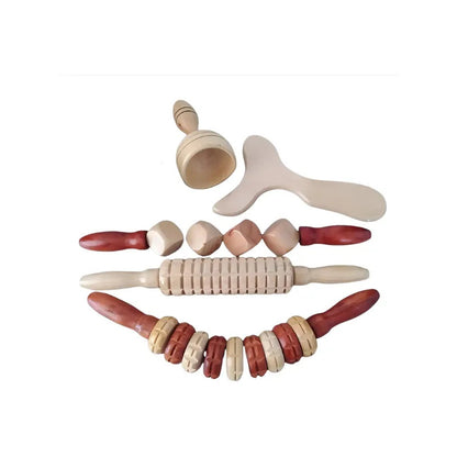 Kit Maderoterapia 5 Piezas para Masajes Corporales