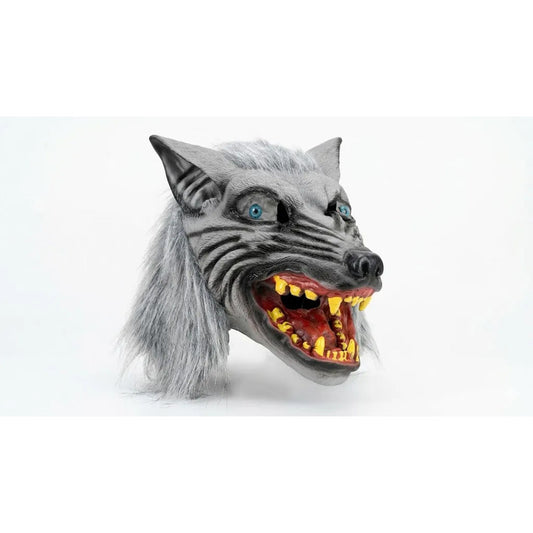 Mascara Lobo Feroz Látex Con Pelo Disfraz Halloween