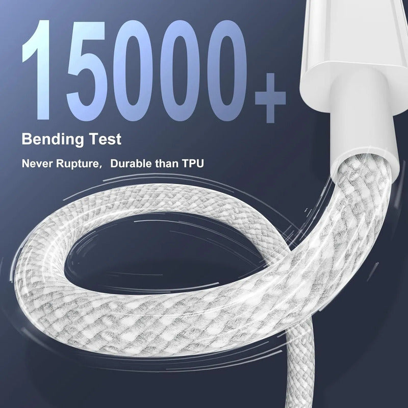 Cable USB-C a USB-C 60W Carga Rápida PD Trenzado en Nylon