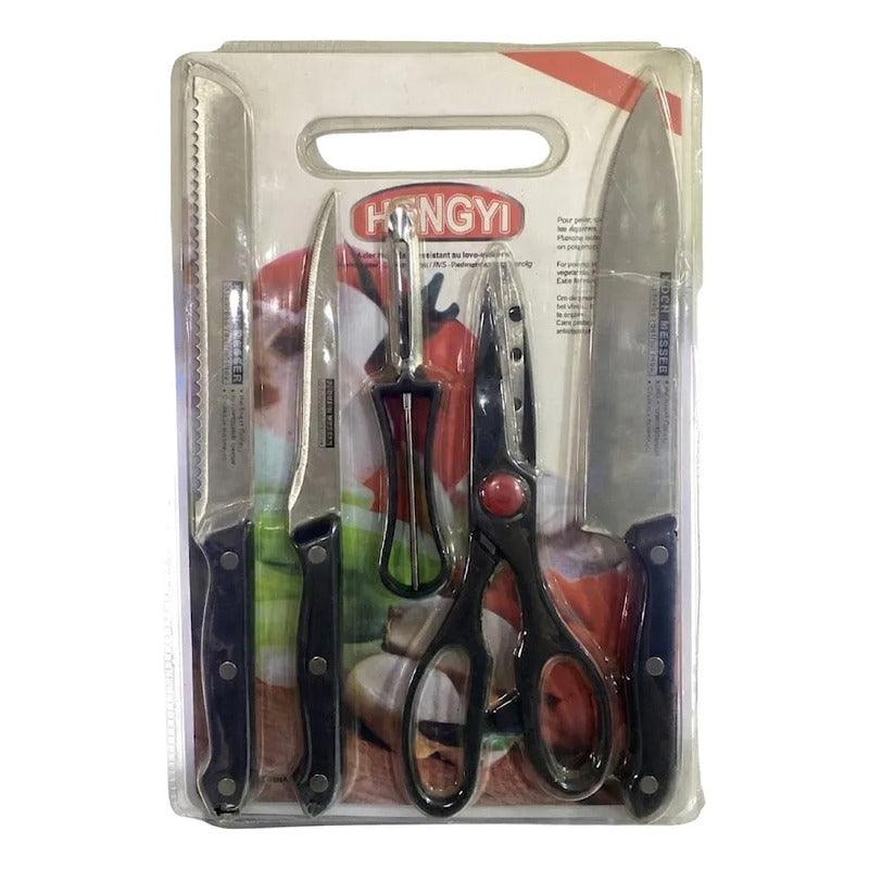 Set de Cocina Completo con Tabla y Cuchillos Profesionales