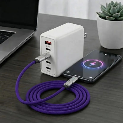Cargador Multipuerto 5 en 1 + Cable de Carga 4 en 1 de 1 M