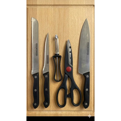 Set de Cocina Completo con Tabla y Cuchillos Profesionales