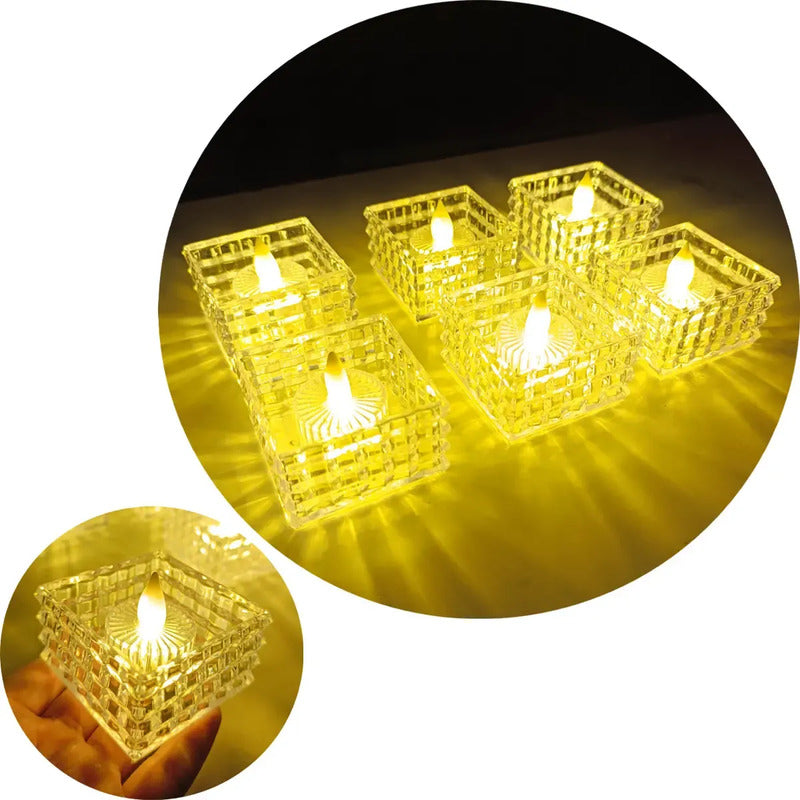 Velas LED Crystal Lamp Decorativas Pack x 6