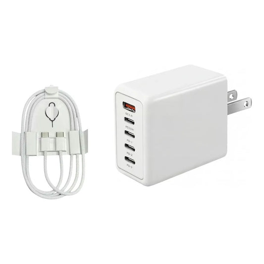 Cargador Multipuerto 5 en 1 + Cable USB-C a USB-C de 1 Metro