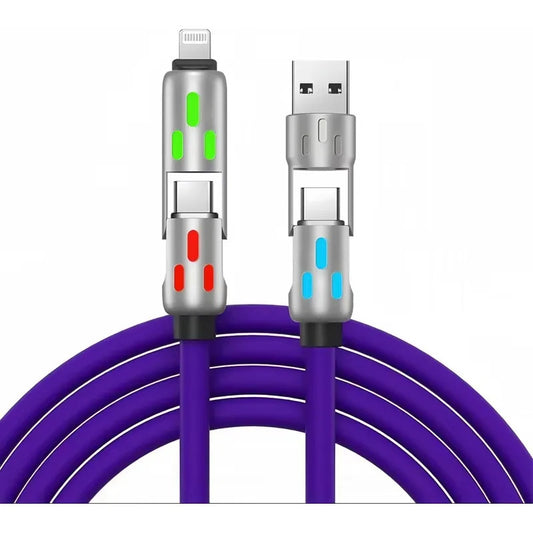 Cable de Carga 4 en 1 USB-A USB-C Lightning y Micro USB – 1 Metro