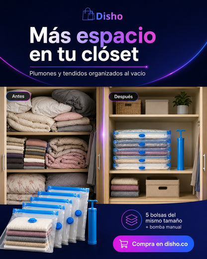 Kit 5 bolsas al vacío con bomba de succión