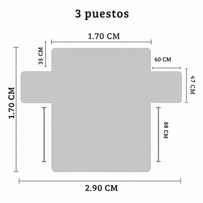 Protector de sofá 3 puestos reversible gris y negro