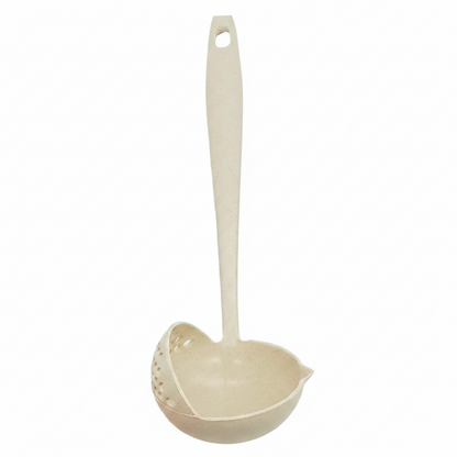 Cucharón Colador De Plástico Cocina Beige Multifuncional