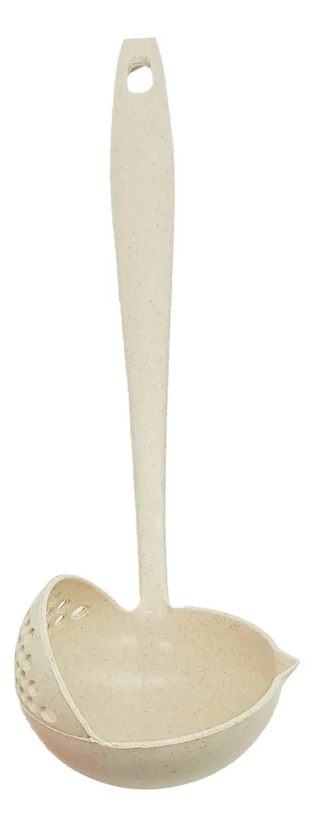 Cucharón Colador De Plástico Cocina Beige Multifuncional