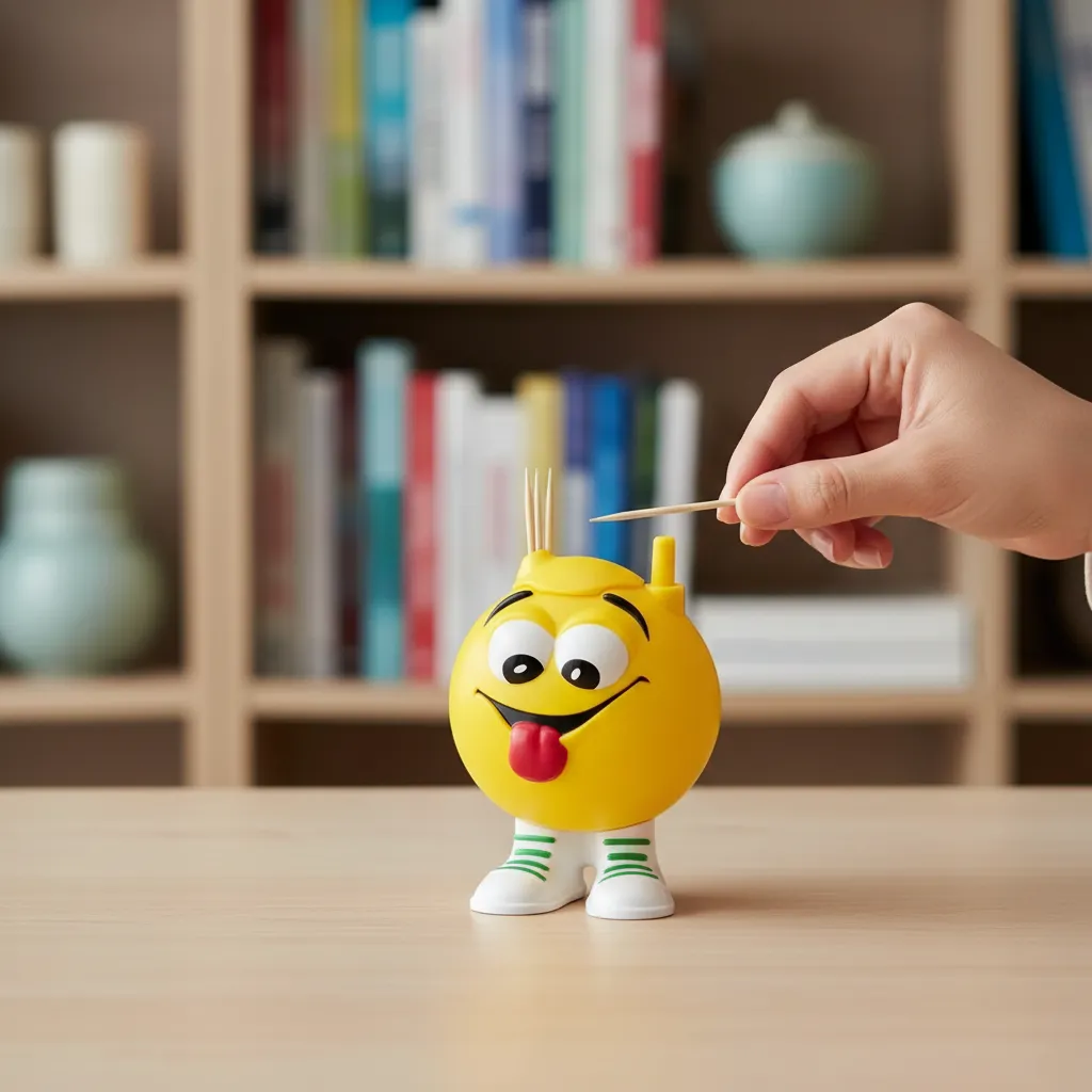 Dispensador De Palillos Amarillo - Diseño Divertido y Práctico