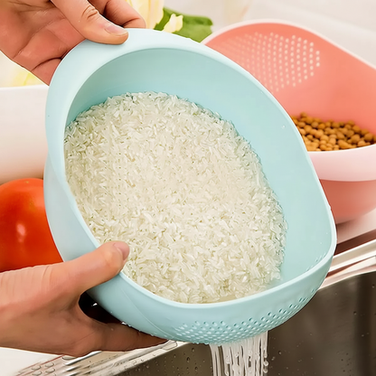 Tazón 2 en 1 para Lavar y Colar Frutas y Verduras