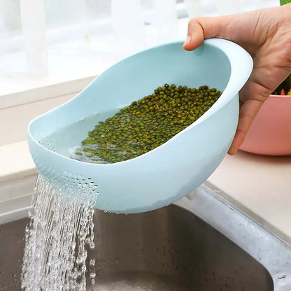 Tazón 2 en 1 para Lavar y Colar Frutas y Verduras