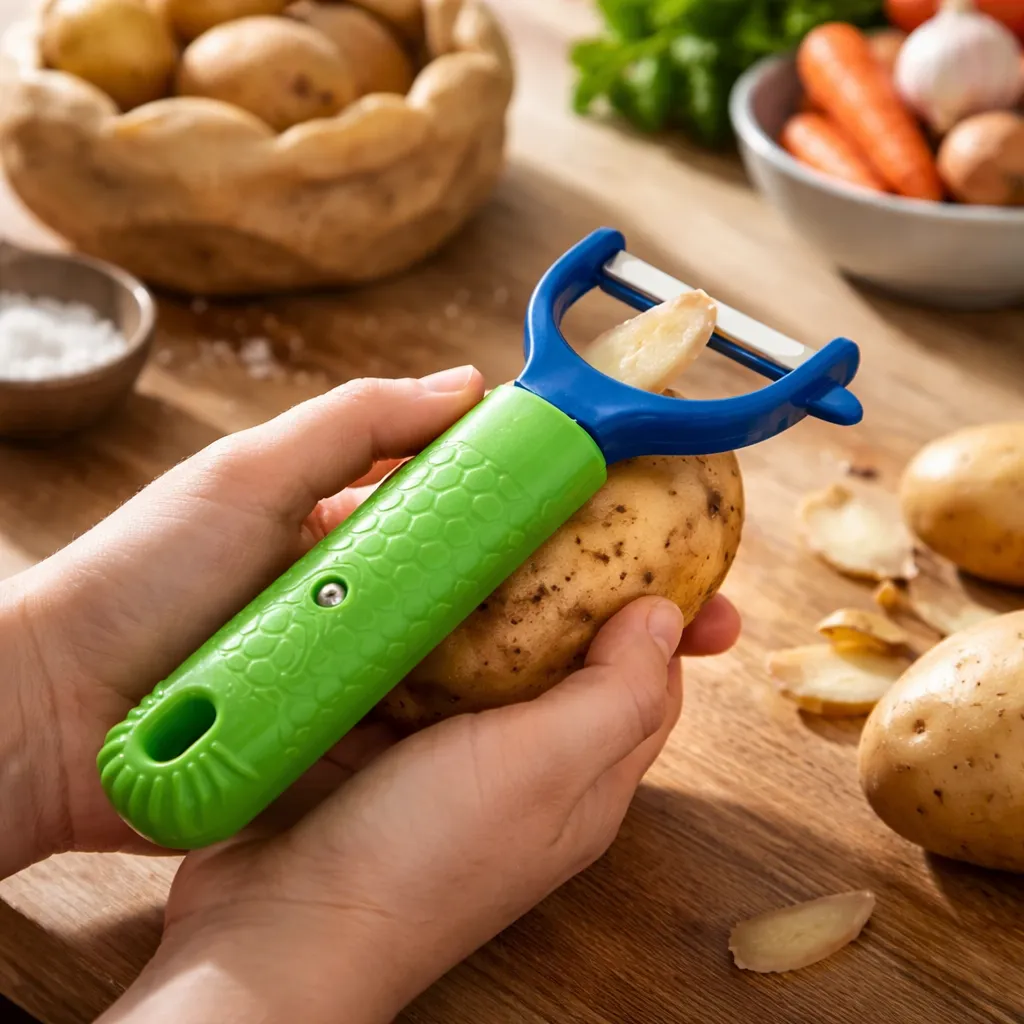 Pelador de Papas y Verduras Ergonómico de Plástico