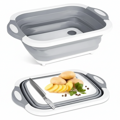 Tabla Plegable 3 En 1 Para Picar, Cortar Y Escurrir Verduras