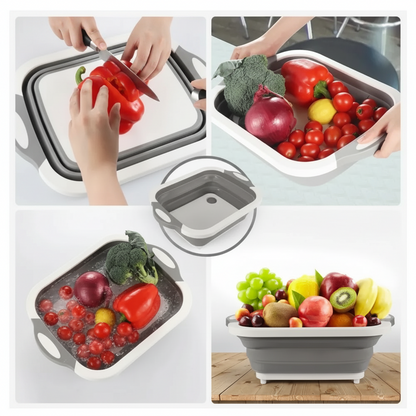 Tabla Plegable 3 En 1 Para Picar, Cortar Y Escurrir Verduras