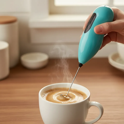 Batidor Espumador Eléctrico para Café y Bebidas - Color Azul