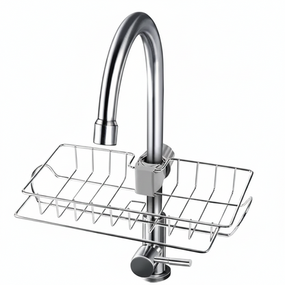 Estante Organizador para Grifo: Esponja y Jabón en Acero Inoxidable