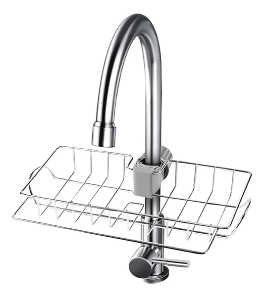 Estante Organizador para Grifo: Esponja y Jabón en Acero Inoxidable
