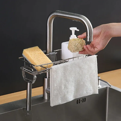 Estante Organizador para Grifo: Esponja y Jabón en Acero Inoxidable