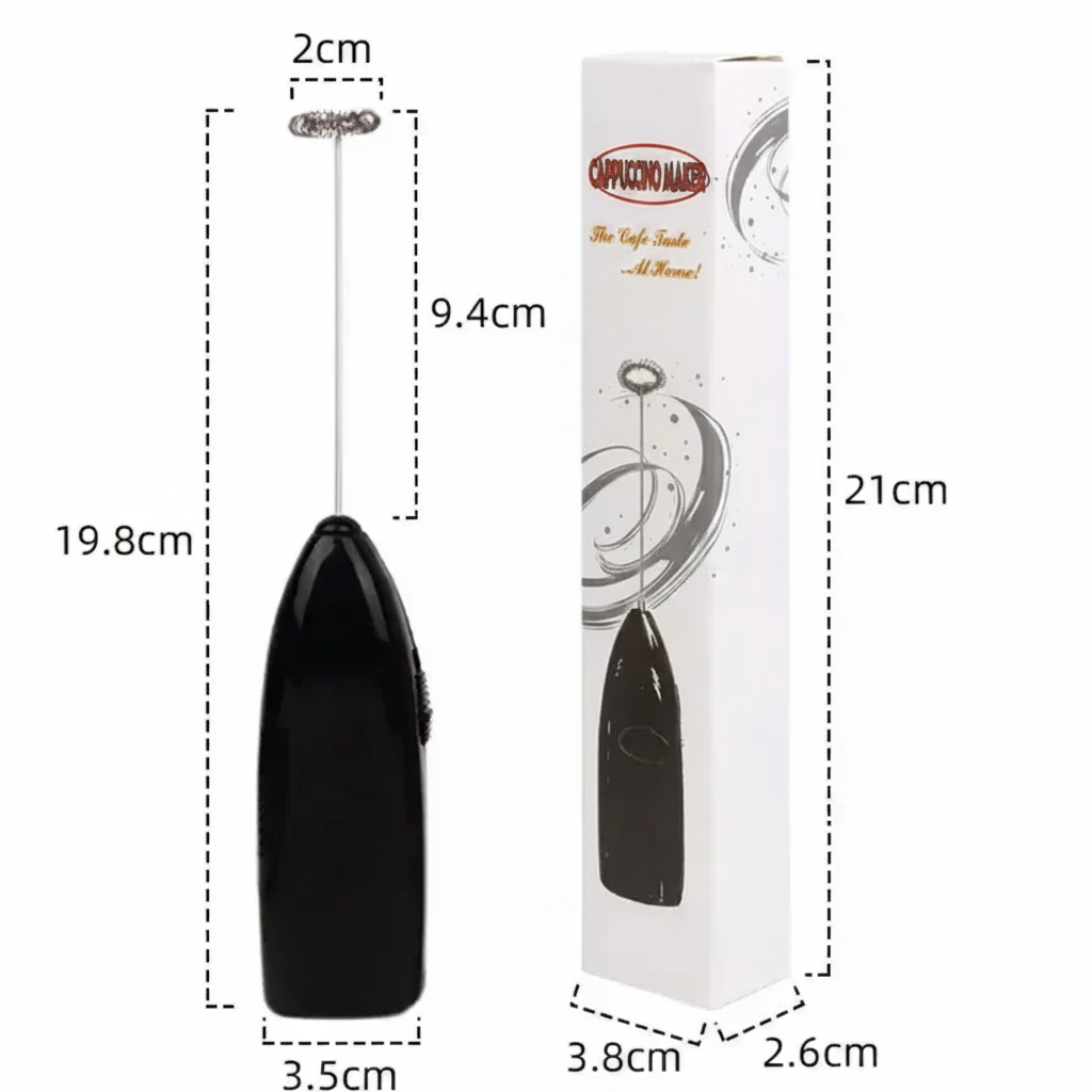Batidor Espumador Eléctrico Multifuncional 3V - Negro
