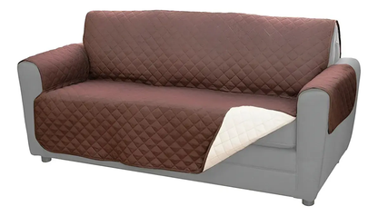 Protector Reversible para Sofá de 2 Puestos Color Café Beige
