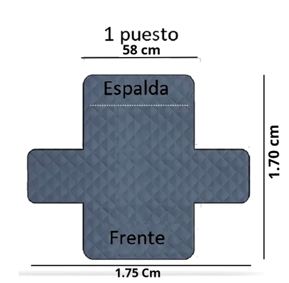 Protector de sofá 3 puestos reversible gris y negro